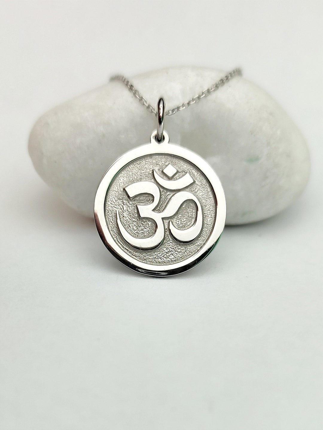 Silver Om Necklace. Gold Filled Om Pendant. Silver Disc - Etsy