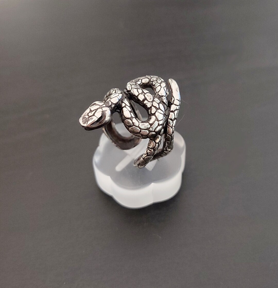 Snake Ring Men. Oxidize Mens Snake Rings. Adjustable Small Etsy
