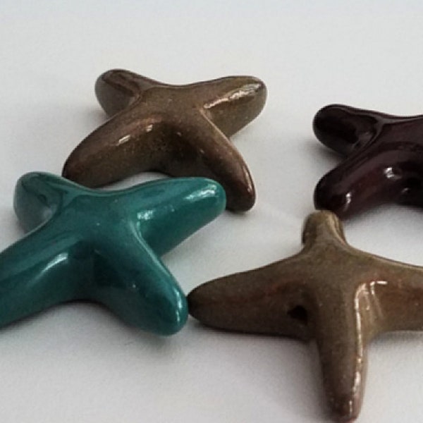 Kazuri Beads Starfish Pendant - Fair Trade Pendant, African Pendant, Kenyan Pendant, Ceramic Pendant, Handmade Pendant, Beachy, Starfish