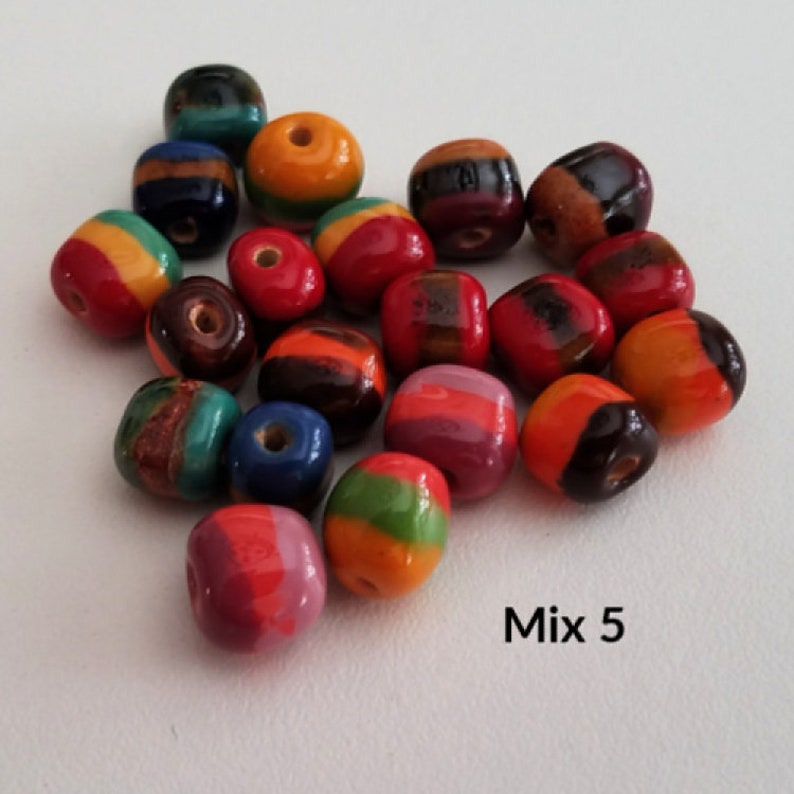 Ceramic Beads Assorted Mix Small Bead Mix 8 Fair Trade Beads Bead Lot 20 pieces Kazuri Beads