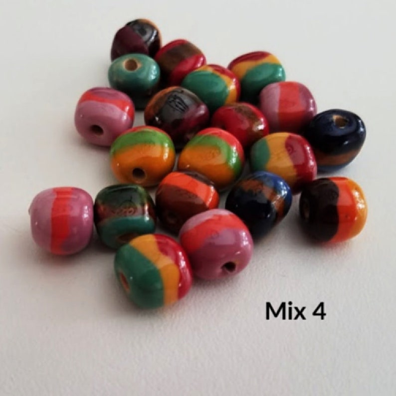 Ceramic Beads Assorted Mix Small Bead Mix 8 Fair Trade Beads Bead Lot 20 pieces Kazuri Beads