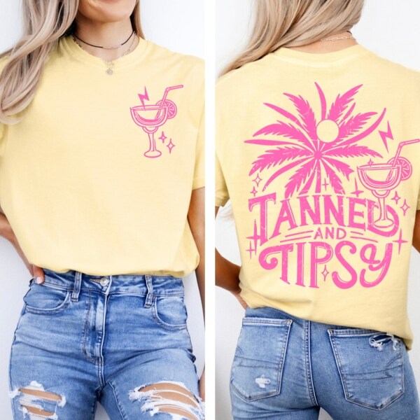 Tanned and Tipsy png digital downloads, sublimation for shirt, summer tshirt, graphic tee