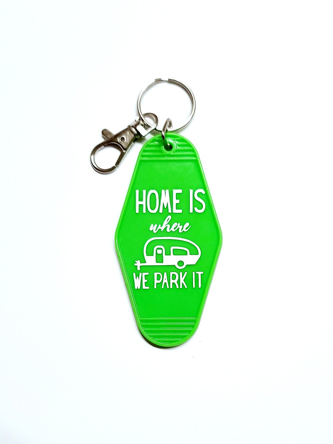 Motel Keychain Camper Keychain Rv Keychain Green Etsy