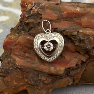 Sterling Silver Iced Out CZ Heart Pendant Sterling Silver Heart Iced Out Cubic Zirconia Pendant