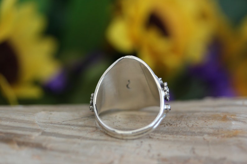 Native American Sterling Silver Turquoise Ring Size 9 By Roger Pino