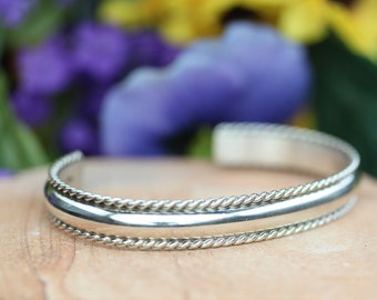 Sterling Silver Tahe Tone Cuff Bracelet - Women\'s Accessory NTVB294-1100x1376w_1024x.jpg?v  main image 2