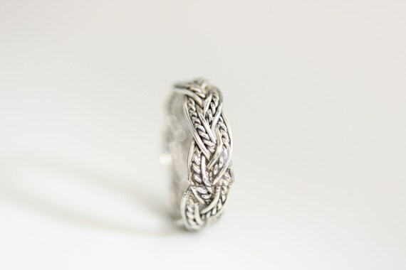 Sterling Silver Weave Thick Braid Band Ring - image 4