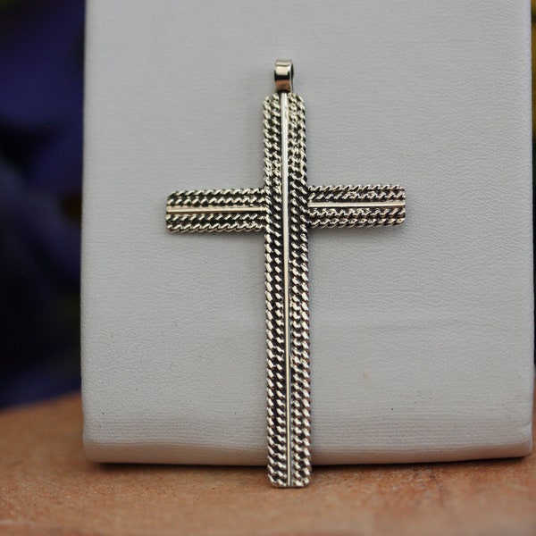 Native American Handmade Sterling Silver Cross Pendant