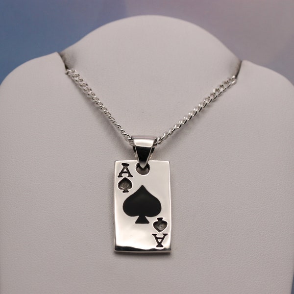 Handcrafted Sterling Silver High Polished Ace Of Spades Pendant