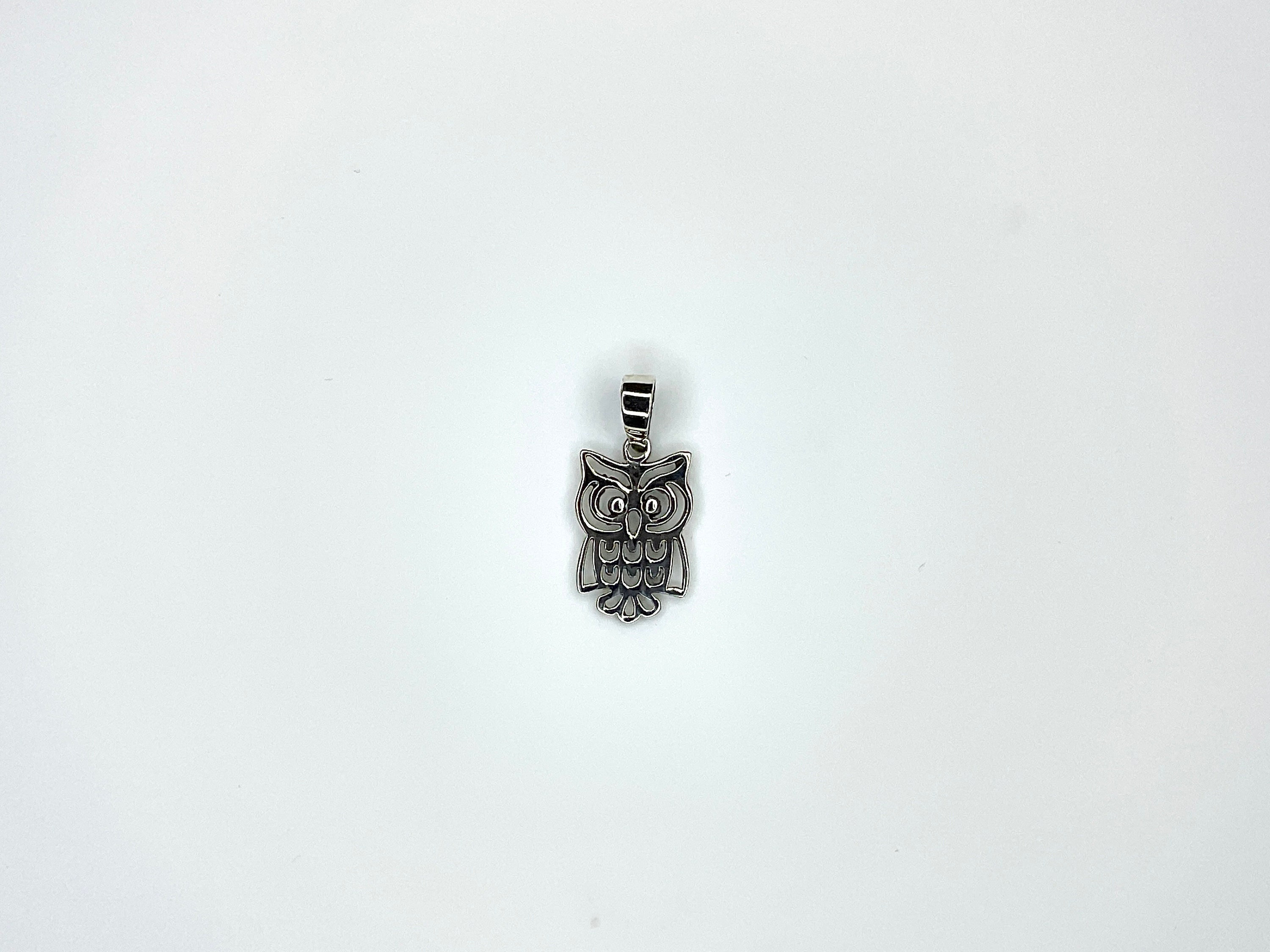 Handcrafted Sterling Silver Owl Pendant .925 Owl Pendant