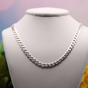 Sterling Silver 8mm Curb Link Chain  20&quot;  Sterling Silver Necklace