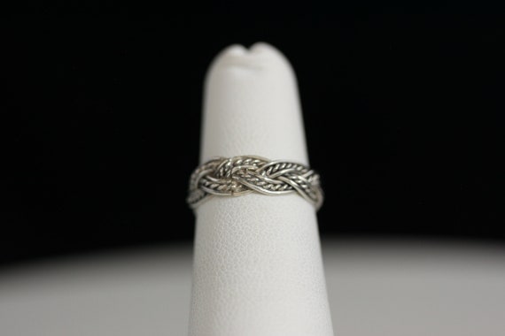 Sterling Silver Weave Thick Braid Band Ring - image 1