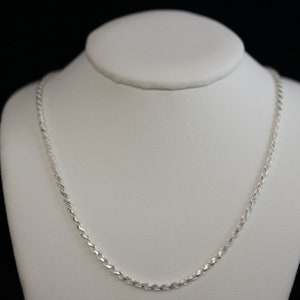 Sterling Silver 1.7mm Diamond Cut Rope Chain 16&quot; 20&quot; 24&quot; 30&quot; Sterling Silver Necklace
