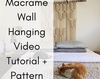 Macrame Pattern Video Tutorial for Macrame Wall Hanging | Macrame Tutorial, Wall Hanging Pattern, Modern Macrame, Macrame Headboard Pattern