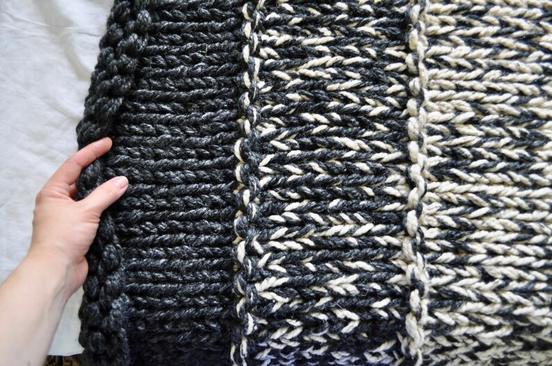 Huge Chunky Knit Blanket Knitting Pattern for Beginners Knitting Pattern Instant Download Easy Knit Blanket Pattern Knit Baby Blanket image 4