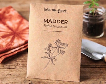 Madder root seed red dye garden kit homeschool science eco crafting nature montessori kids gardening plant based dye history STEM activity
