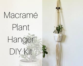 Macrame Hanging Planter DIY Kit | Macrame Kit, Macrame Pattern, Macrame Plant Hanger, Hanging Planter, Craft Kit