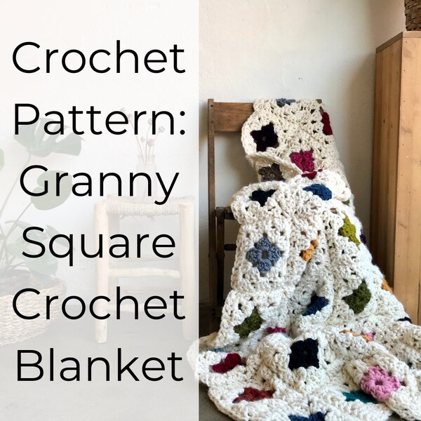 Granny Square Blanket Pattern Etsy Canada