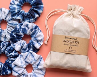 Tie Dye Kit Fall Craft Easy Project Tween Activity Teen Sleepover Girls Night Cheer Squad School Colors Blue Indigo Scrunchie Making Holiday