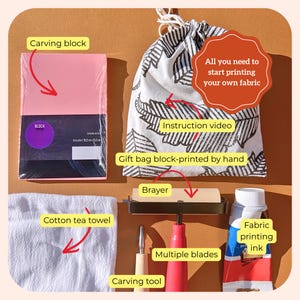Block Printing Kit Beginner Stamp Making Set Printmaking Art Supply Craft Bundle Hobby Gift Creative DIY Project Teen Party Craft Activity image 2