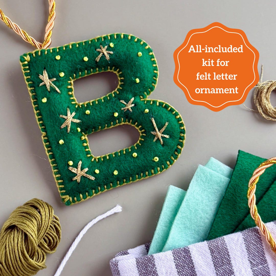 Felt Letter Kit Christmas Ornament Craft Project Holiday Decoration ...