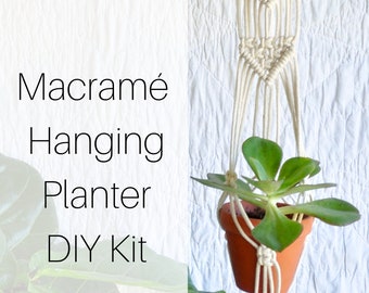 Macrame Hanging Planter How-To DIY Kit for Beginners | Macrame Kit Pattern Tutorial, Macrame Pattern Boho, Craft Kit