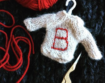 Téléchargement du tutoriel de motif d'ornement de pull en tricot | Modèle de tricot Télécharger l'ornement d'arbre de Noël | Décor de vacances bricolage | Tricots simples