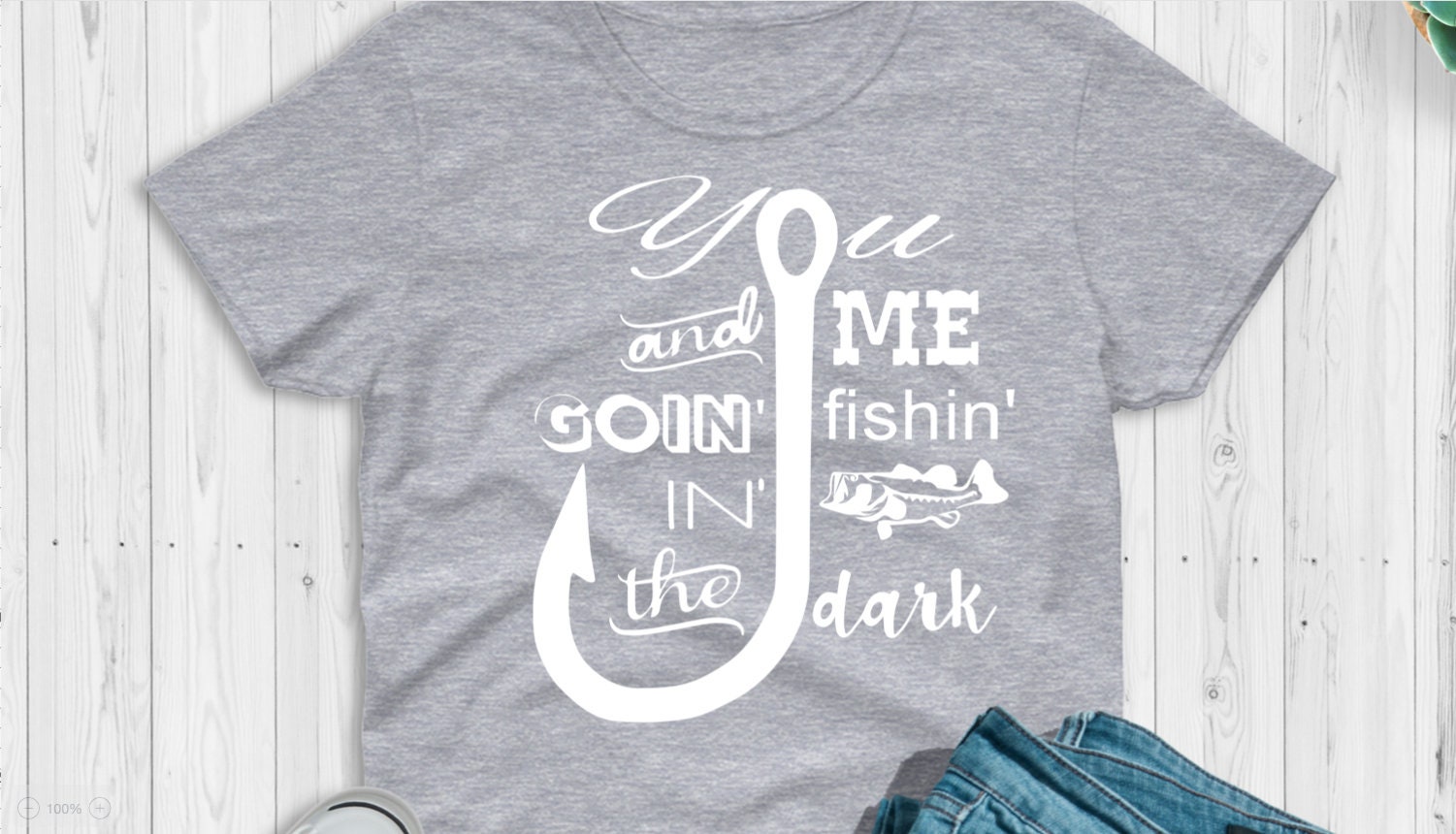 Fishin in the Dark Tee Shirt, Mens T Shirt, Fishing Tee Shirt for Him,  Fishing Gift for Him, Christmas Gift Under 20, Affordable Gift 