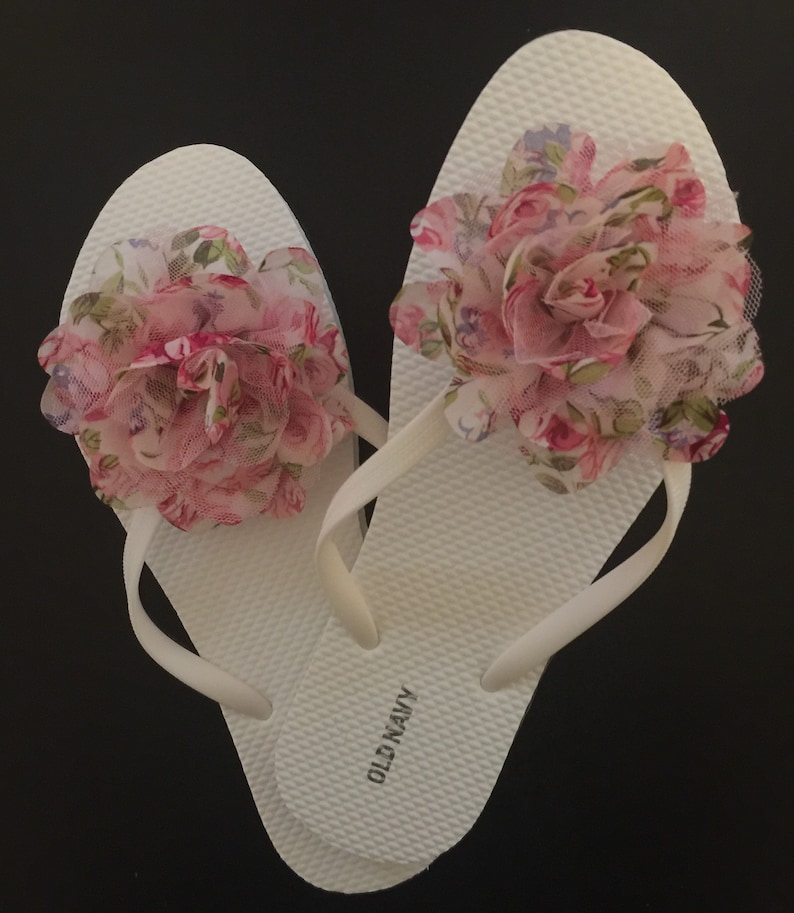 Multicolor Flower Decorated Flip Flop Etsy