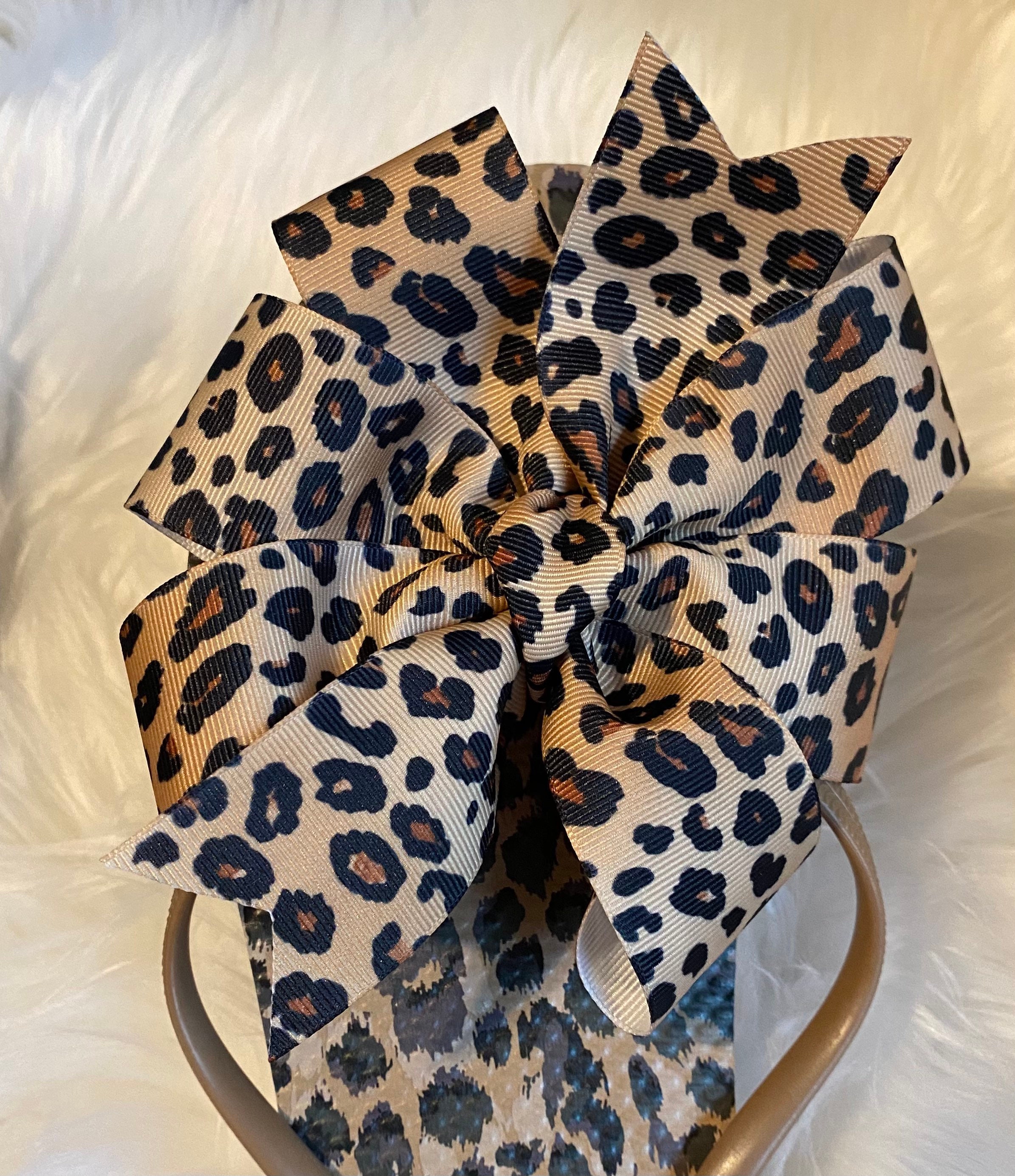 Womens Leopard Print Flip Flops With 5 Inch Leopard Print Bow Etsy