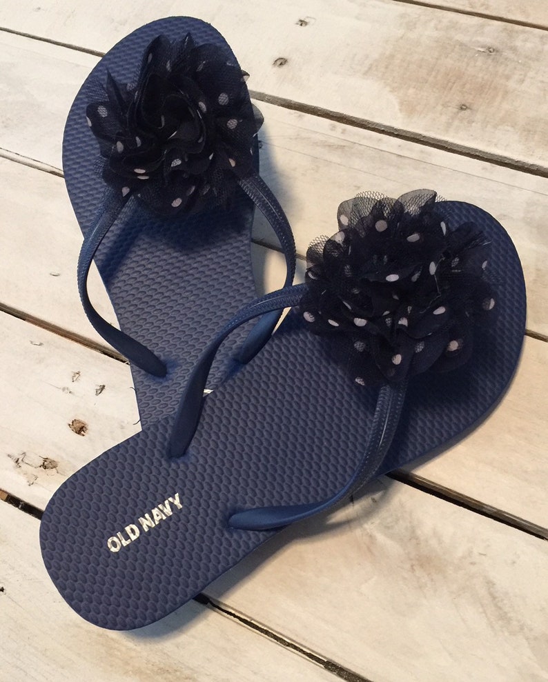 womens navy blue flip flops