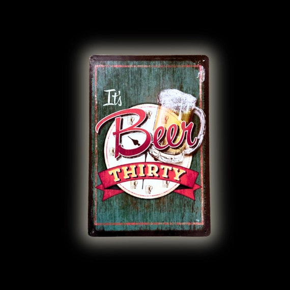 New Vintage Antique Style Beer 30 Distressed Old Tin Metal Bar Sign New Vintage Antique Style Beer 30 Distressed Old Tin Metal Bar Sign