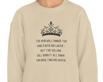 Villain Lover Sweatshirt, Romantasy Sweatshirt, Bookish Sweatshirt, Dark Romance Gift for Her