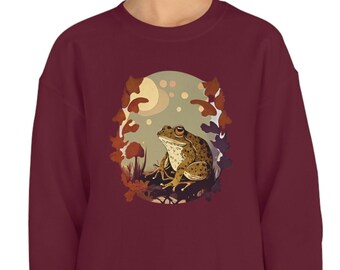 Sweater met kikker: Goblincore Cottagecore ronde hals