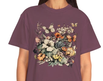 Cottagecore Wildflowers Shirt: Pressed Floral Comfort Colors Tee
