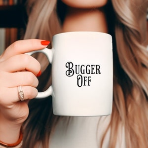 Bugger Off-mugg: Rolig brittisk humorgåva för introverta