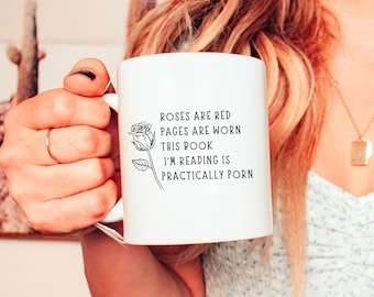 Smut Leser Becher, lustige Lesebecher, Rosen sind rote Becher, würzige Buchbecher, Smut Leser Geschenk, würzige Leser Geschenk, lustiges Geschenk für sie