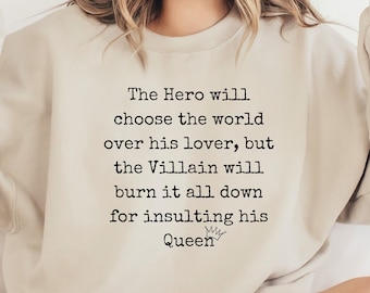 Villain Lover Sweatshirt: Funny Dark Romance Bookish Merch