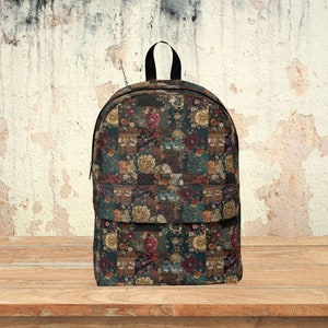 Whimsigoth Backpack Witchy 90s Grunge Floral Patchwork Backpack Whimsical Goth Outfit Fairygrunge Backpack Dark Floral Patchwork Gift