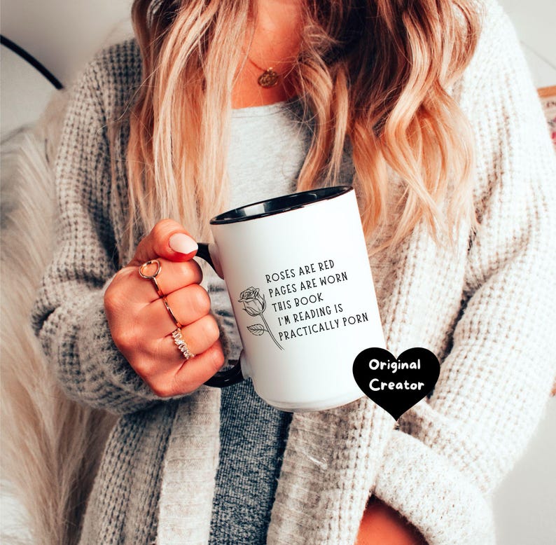Smut Leser Tasse | Rosen sind rote Tasse | Lustiges Geschenk für Romantik Leser Bild 1
