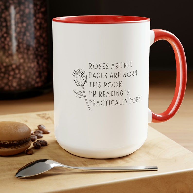 Smut Leser Tasse | Rosen sind rote Tasse | Lustiges Geschenk für Romantik Leser Bild 5