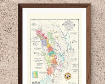 ナパバレーワインマップ（カリフォルニア州） - Etsy 日本