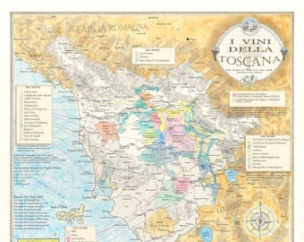 Tuscany Italy Wine Map.