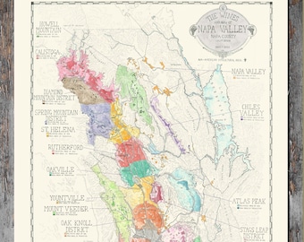 Carte des vins de la Napa Valley, Californie