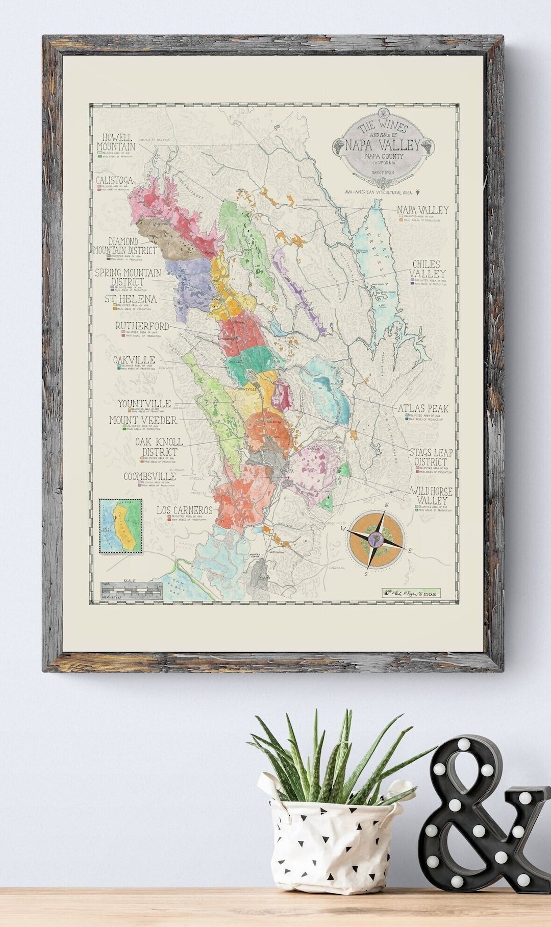 Napa Valley Wine Map, Napa County AVA Map. Wine Country Map USA - Etsy ...