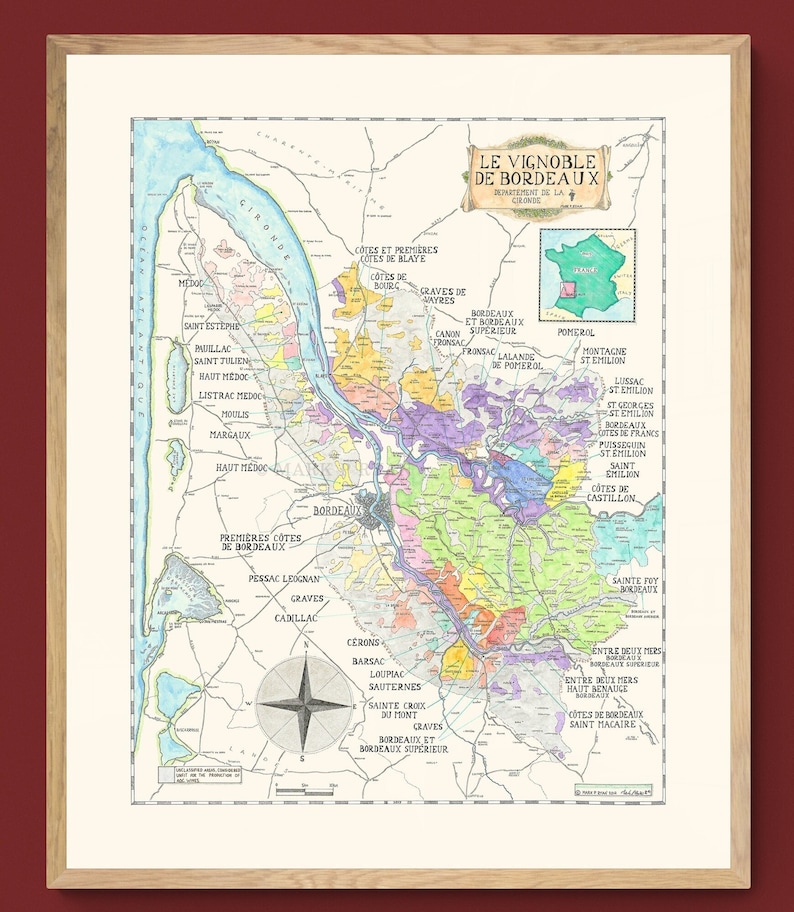 Bordeaux Wine map