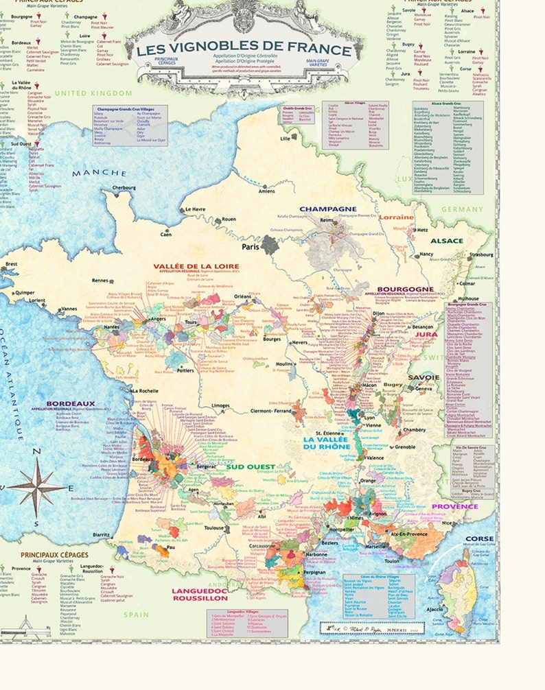 Wine map of France