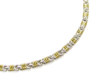 Vintage Sterling Silver Two-Tone Watch Link Style Bracelet, 7 1/4&quot; Long Bracelet