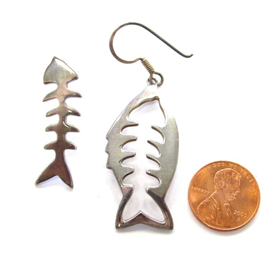 Vintage Sterling Silver Taxco Asymmetrical Fish w… - image 5