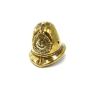 Vintage Brass English Policeman Hat / Custodian Helmet Profession Charm or Pendant